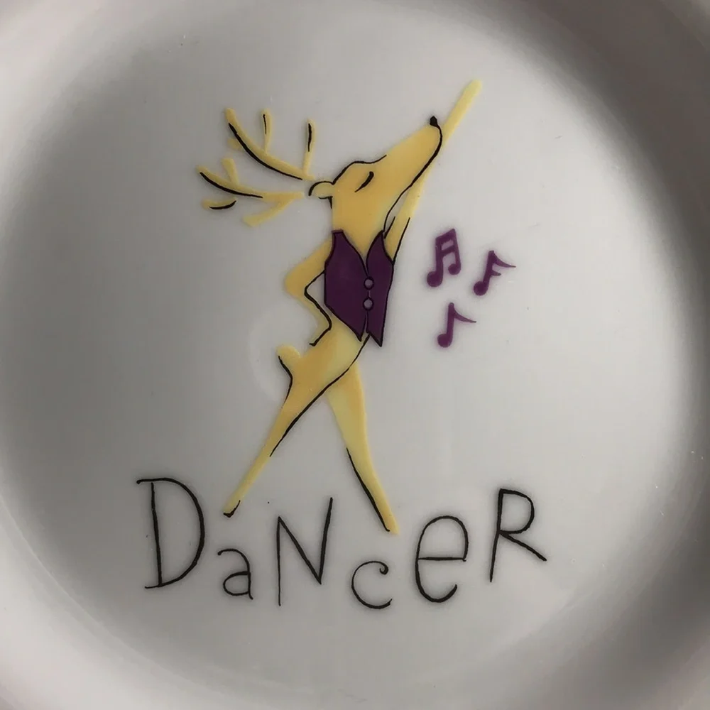 Pottery Barn Retired Reindeer Dancer Luncheon Salad Dessert Plate 8 1/2”